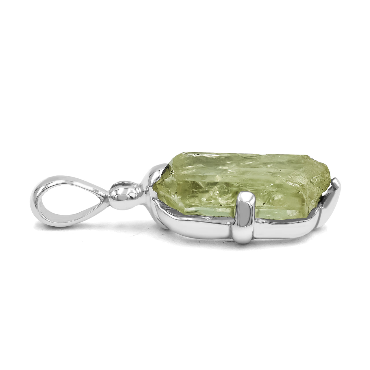 Starborn Green Apatite Crystal Pendant in Sterling Silver