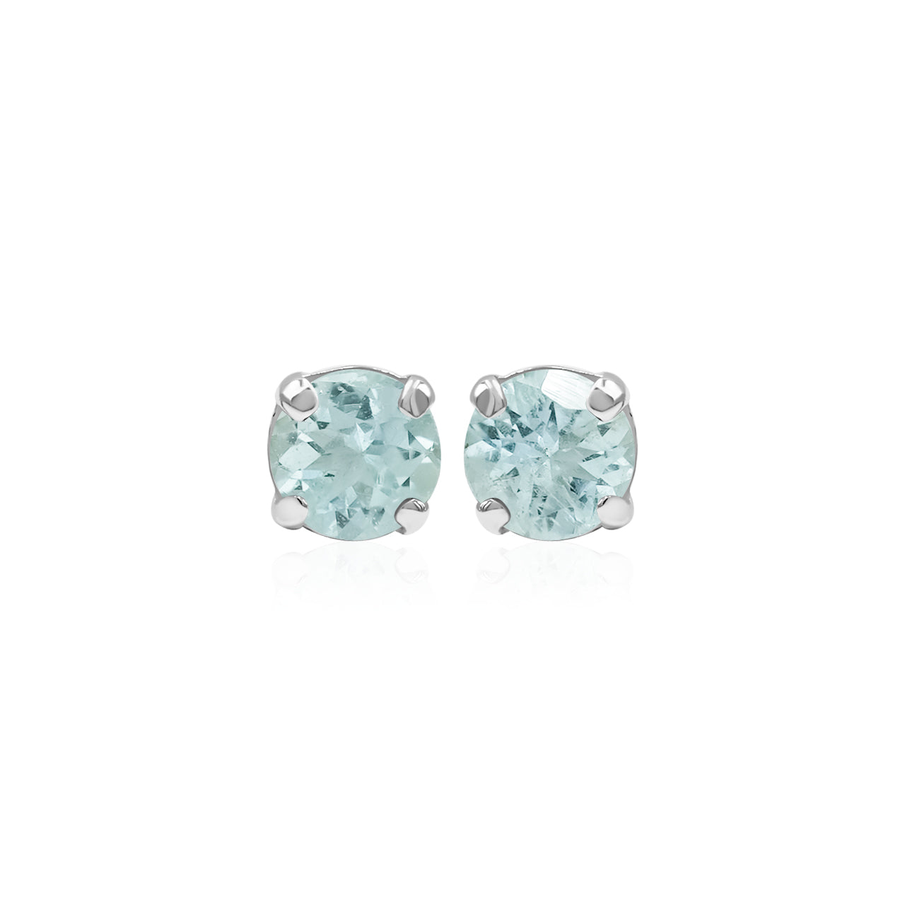 Starborn Faceted Gemstone Round 5mm Post Earrings in Sterling Silver