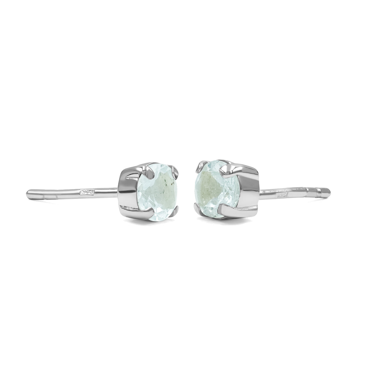 Starborn Faceted Gemstone Round 5mm Post Earrings in Sterling Silver