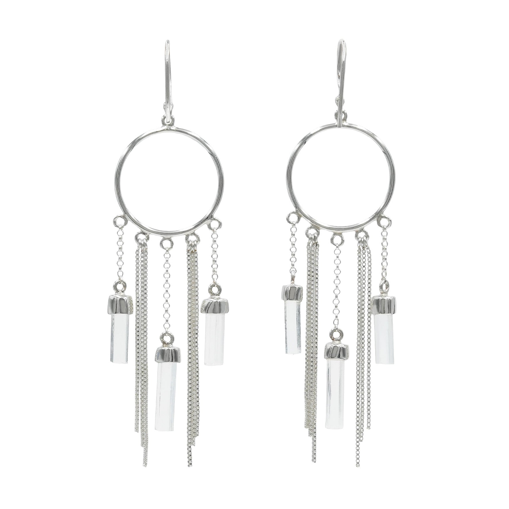 Starborn Aquamarine Crystal Boho Styles Earrings in Sterling Silver