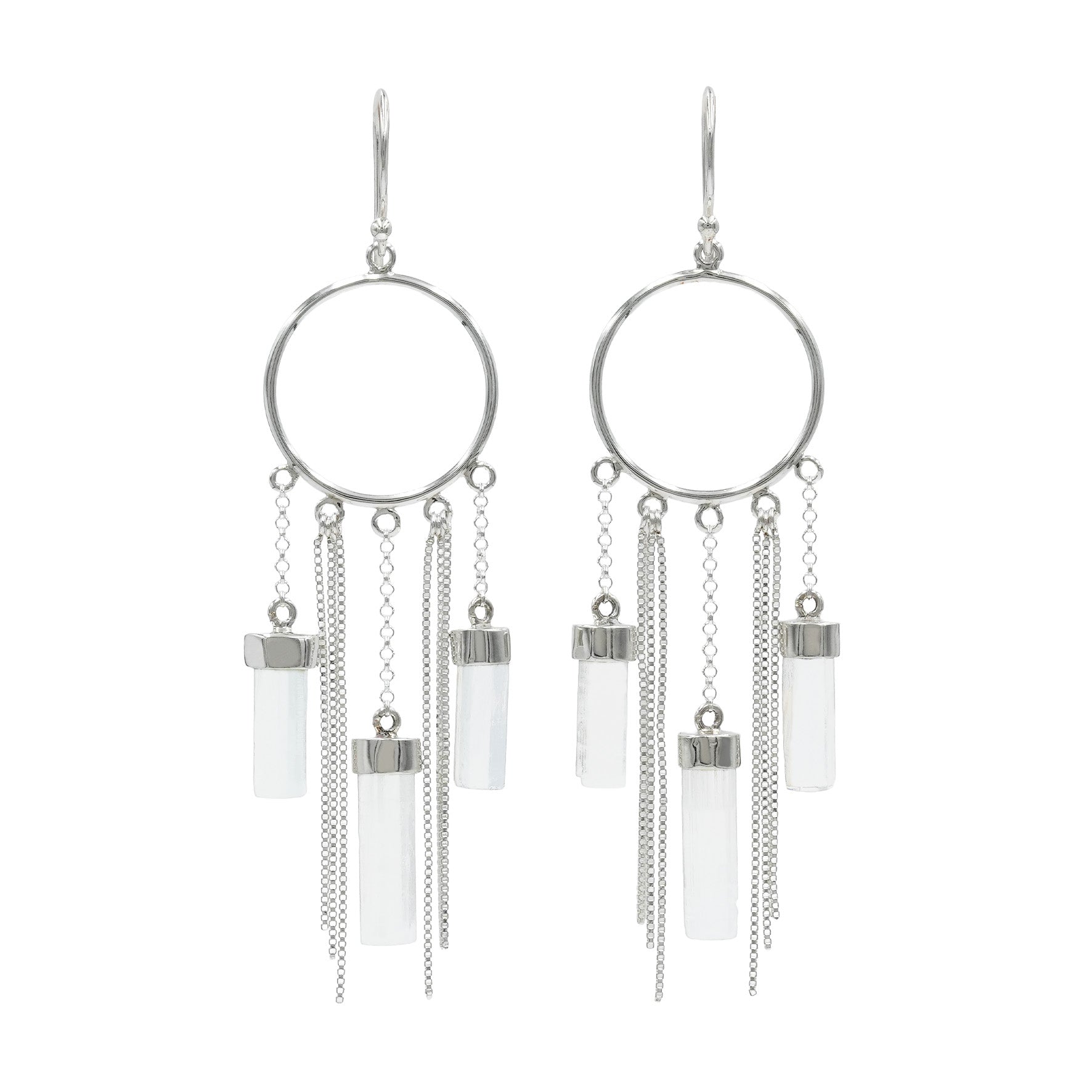 Starborn Aquamarine Crystal Boho Styles Earrings in Sterling Silver