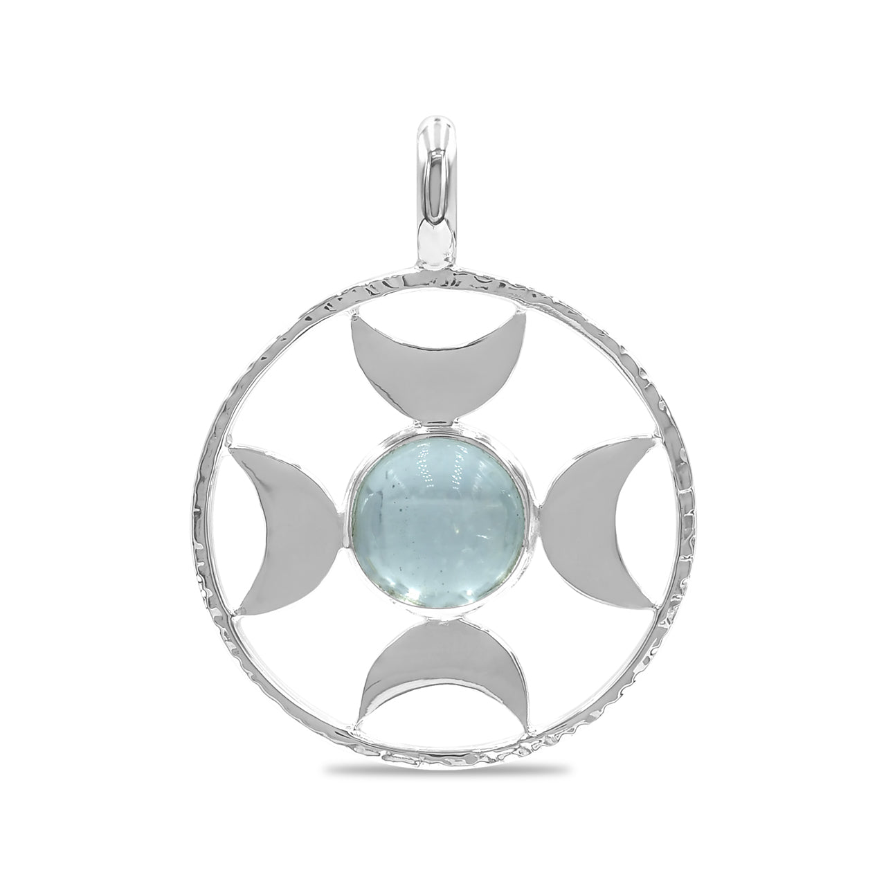 Colgante con esfera de luna creciente direccional Starborn (grande) en plata de ley