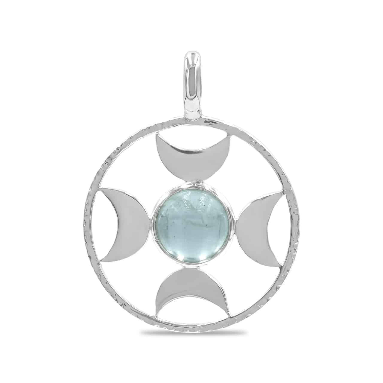 Colgante con esfera de luna creciente direccional Starborn (grande) en plata de ley