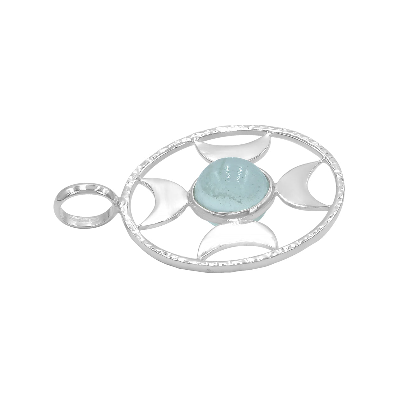 Colgante con esfera de luna creciente direccional Starborn (grande) en plata de ley