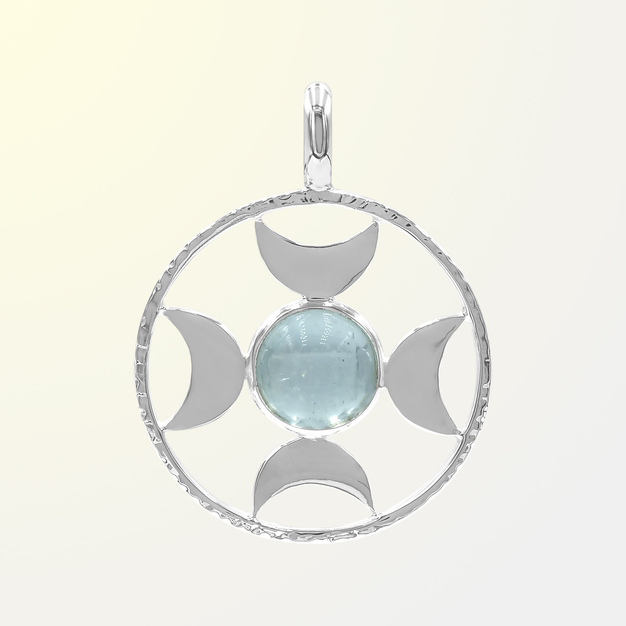 Colgante con esfera de luna creciente direccional Starborn (grande) en plata de ley