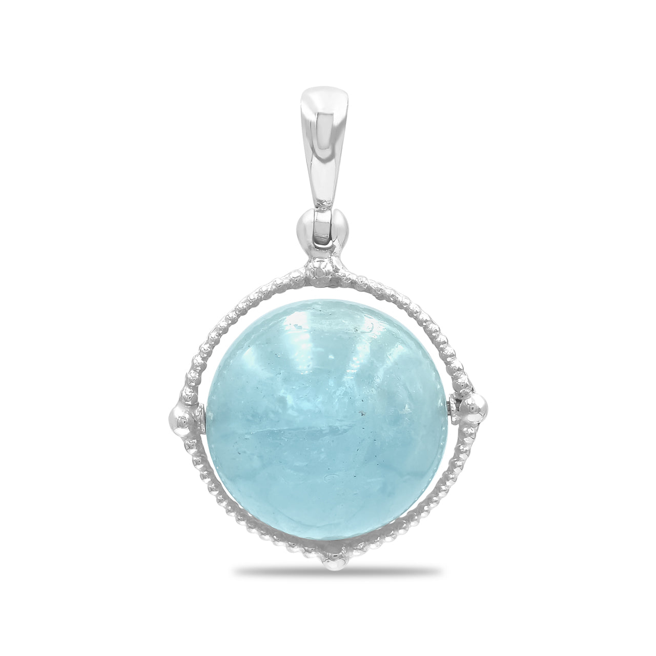 Colgante de esfera táctil giratoria con piedras preciosas Starborn en plata de ley