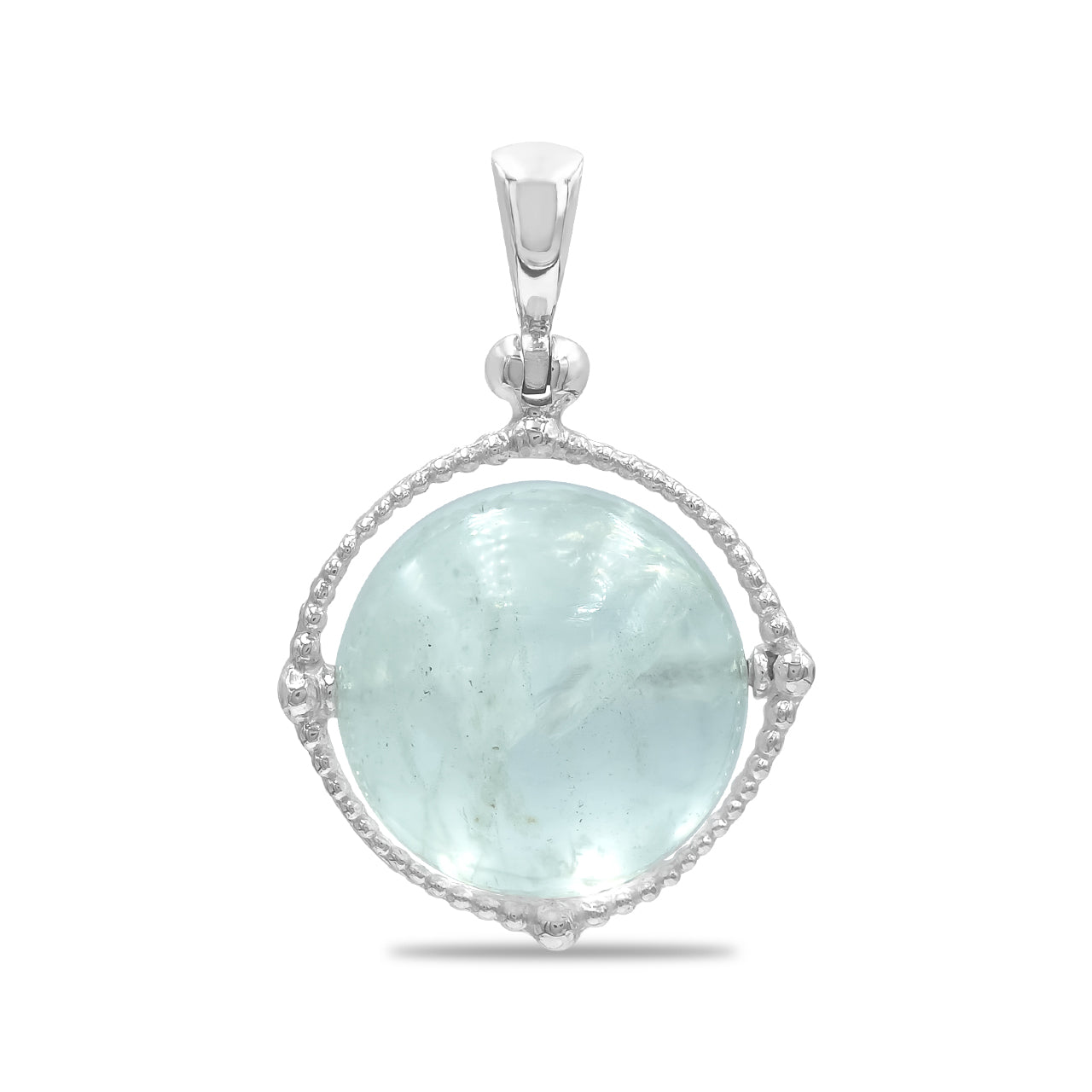Colgante de esfera táctil giratoria con piedras preciosas Starborn en plata de ley