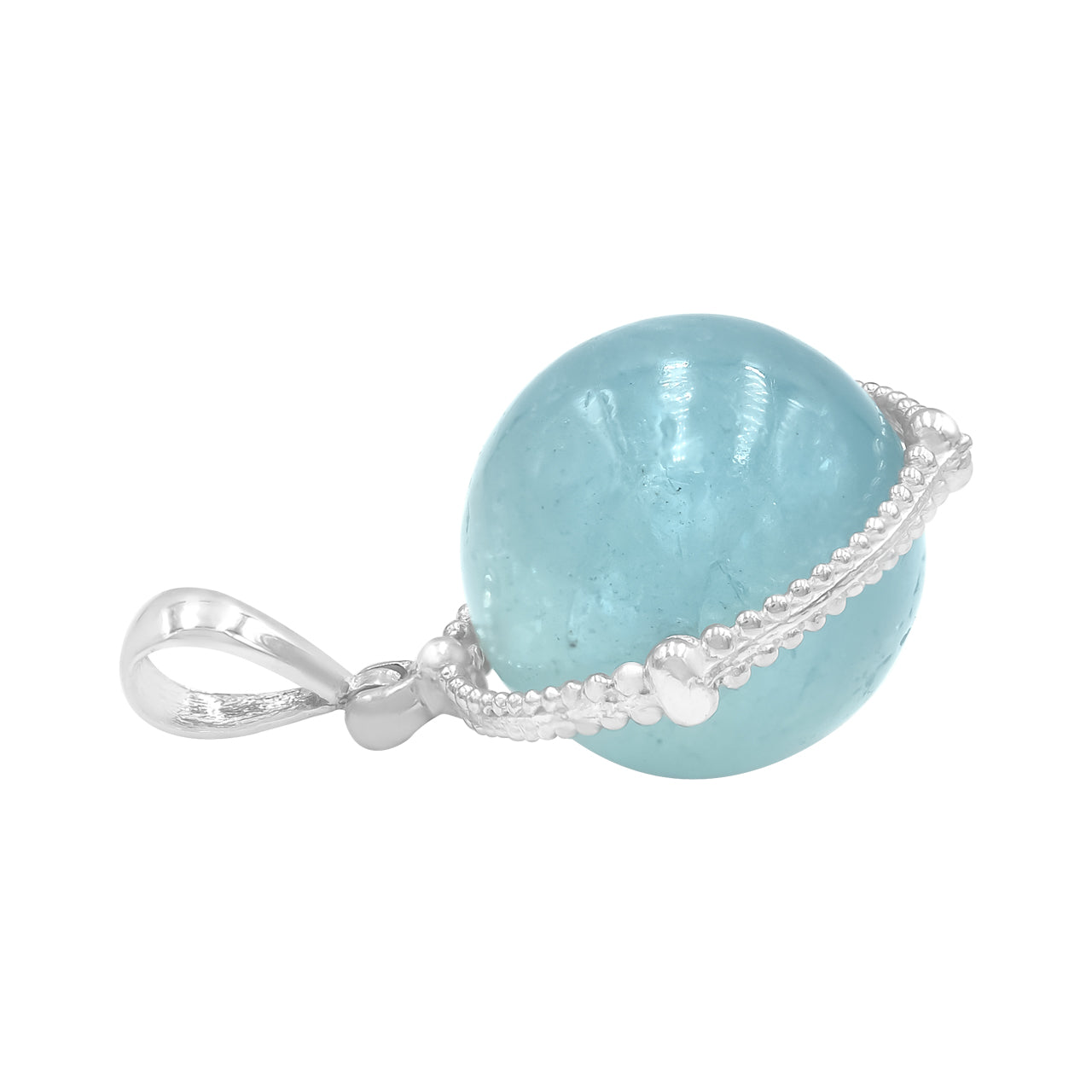 Colgante de esfera táctil giratoria con piedras preciosas Starborn en plata de ley