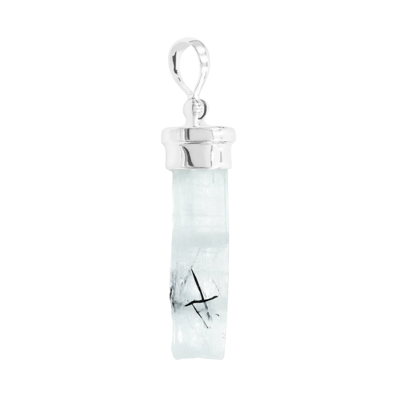 Starborn Aquamarin Kristall Verschluss-Anhänger in Sterlingsilber