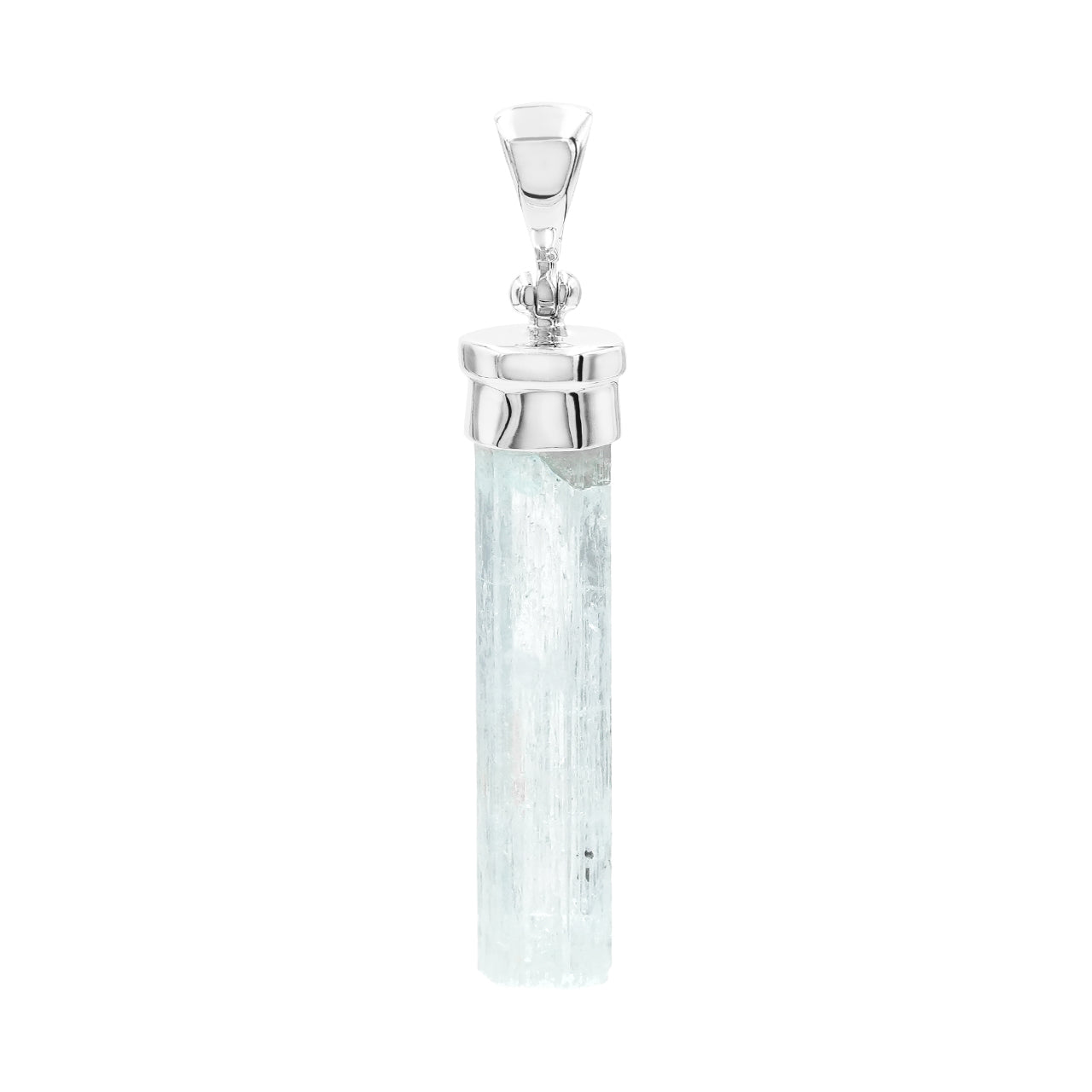 Starborn Aquamarin Kristall Verschluss-Anhänger in Sterlingsilber