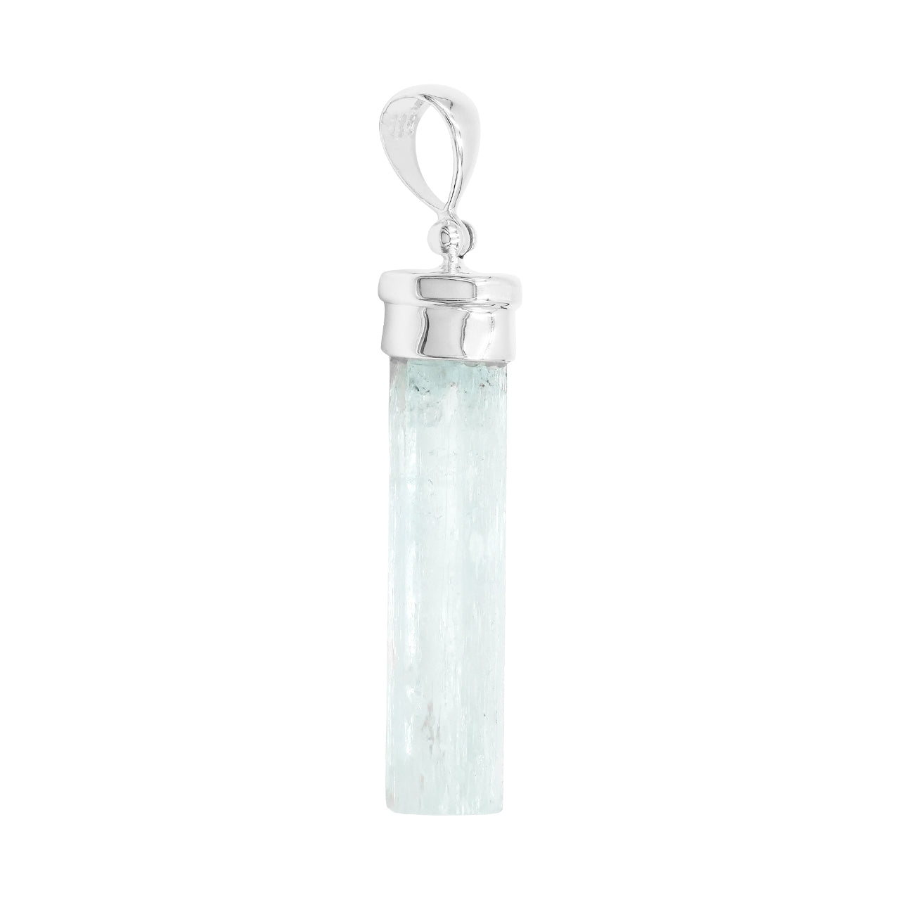 Starborn Aquamarin Kristall Verschluss-Anhänger in Sterlingsilber