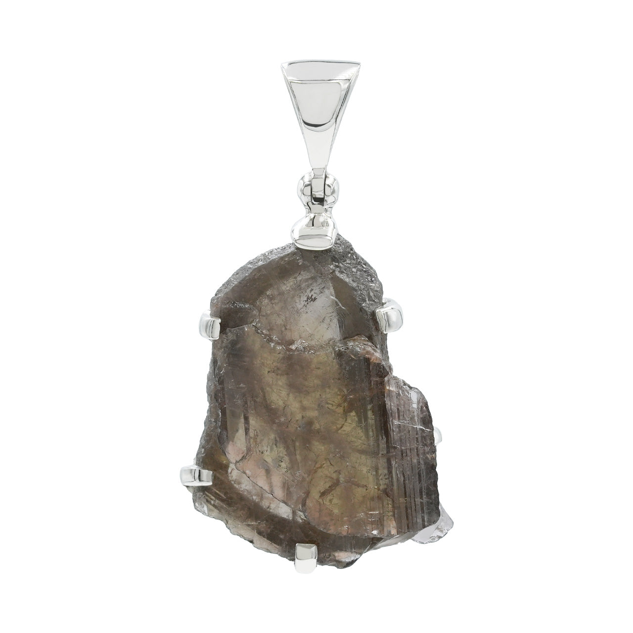 Starborn Axinite Prongset Pendant in Fine Sterling Silver