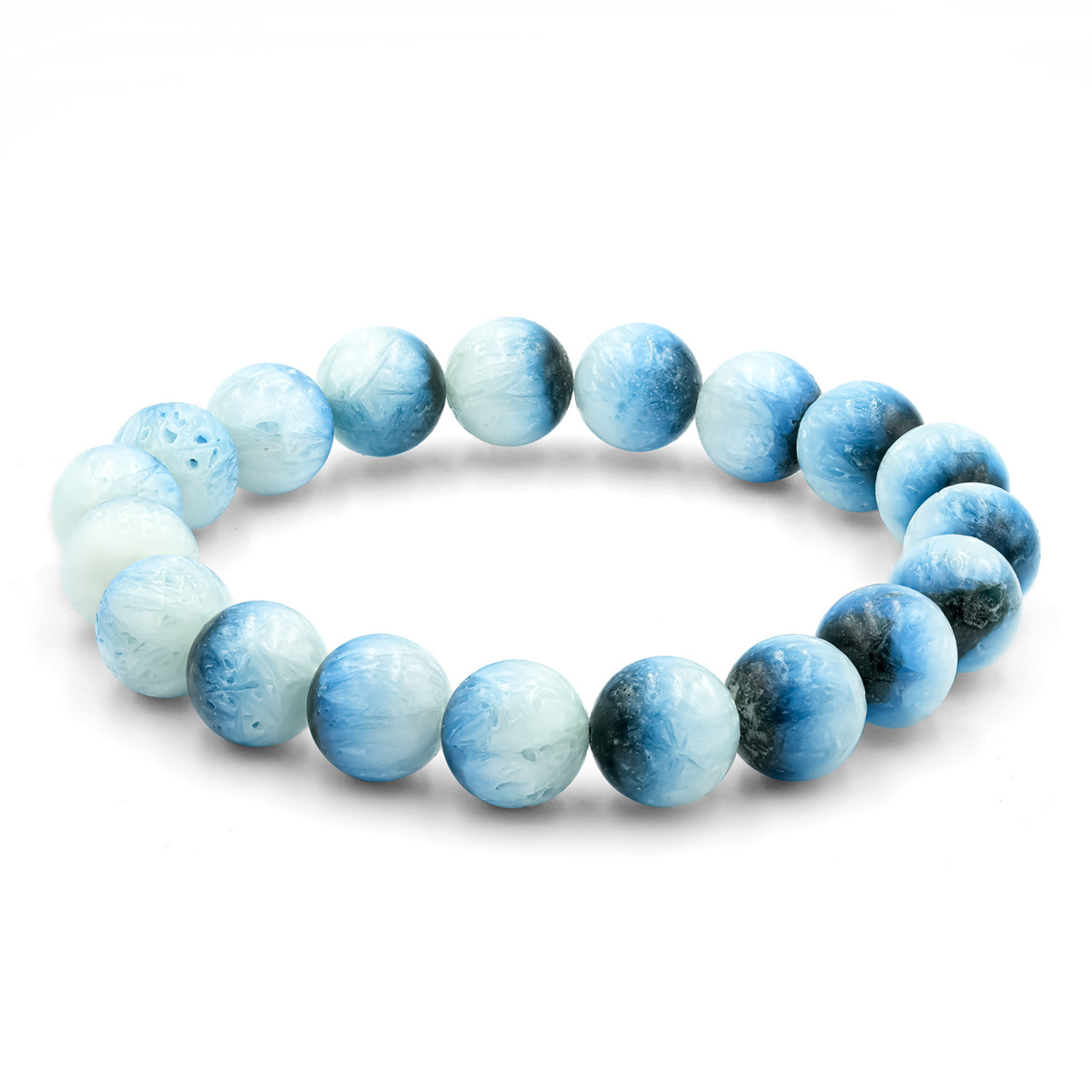 Pulsera elástica con cuentas de glacierita de hielo azul de 8 mm Starborn