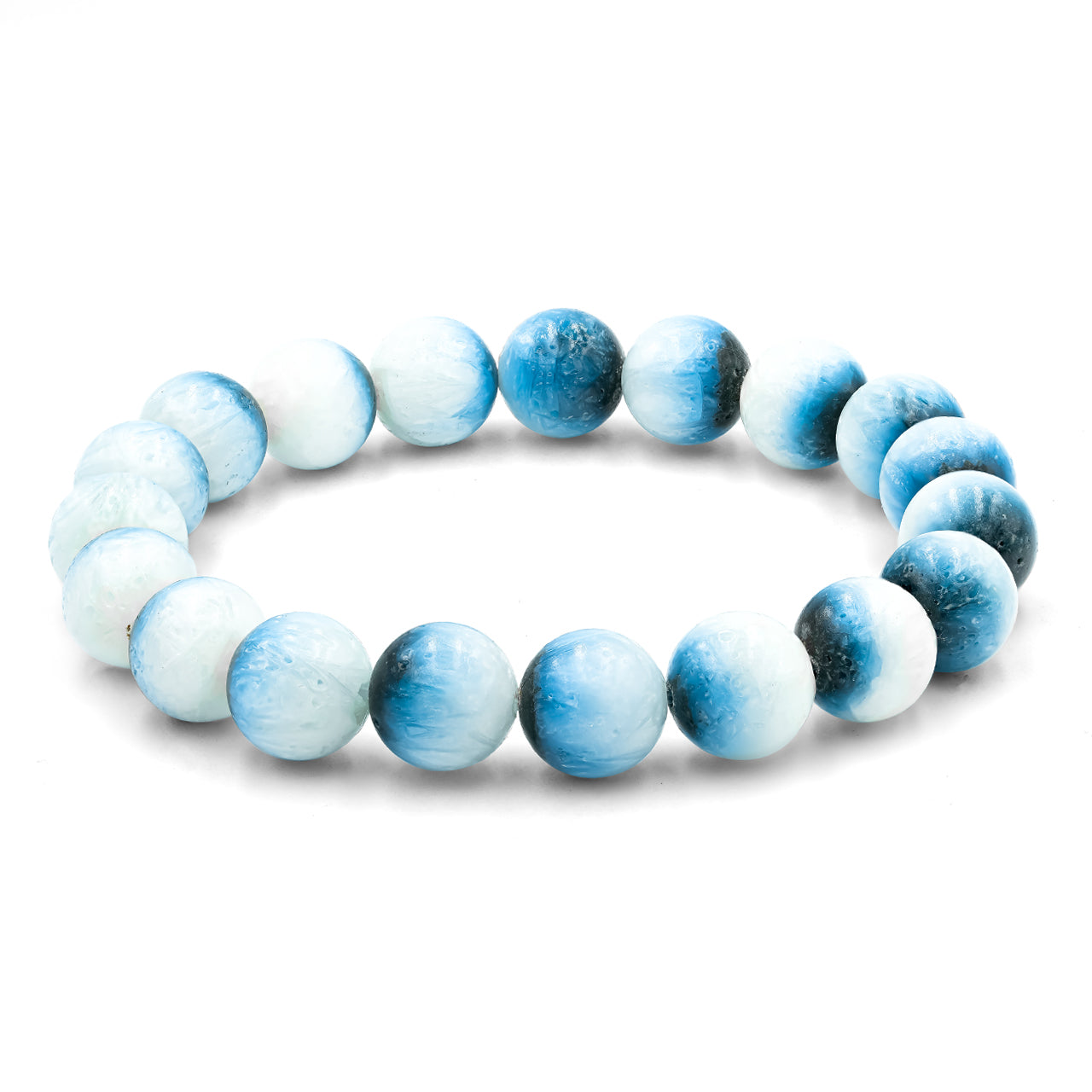 Pulsera elástica con cuentas de glacierita de hielo azul de 8 mm Starborn