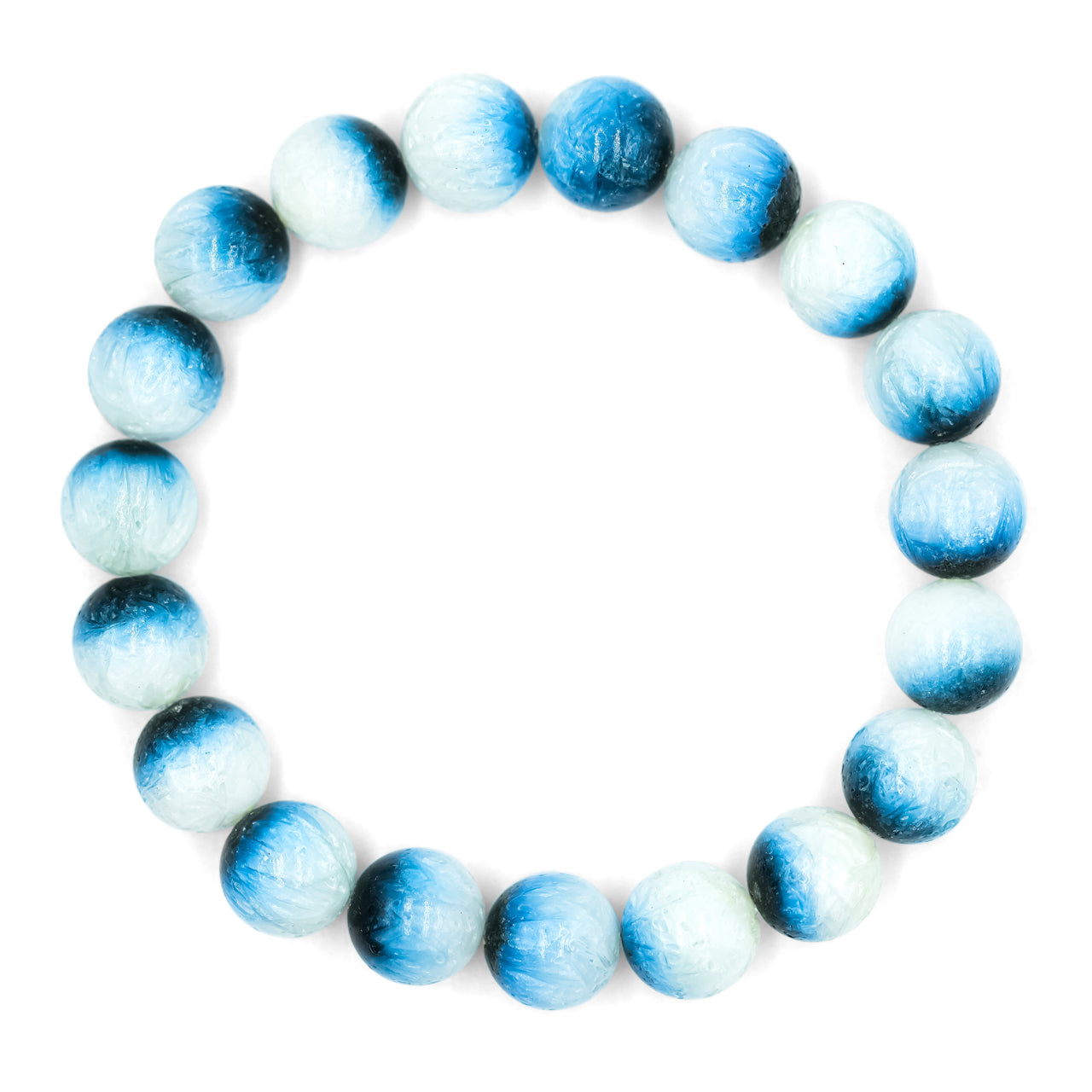 Pulsera elástica con cuentas de glacierita de hielo azul de 8 mm Starborn