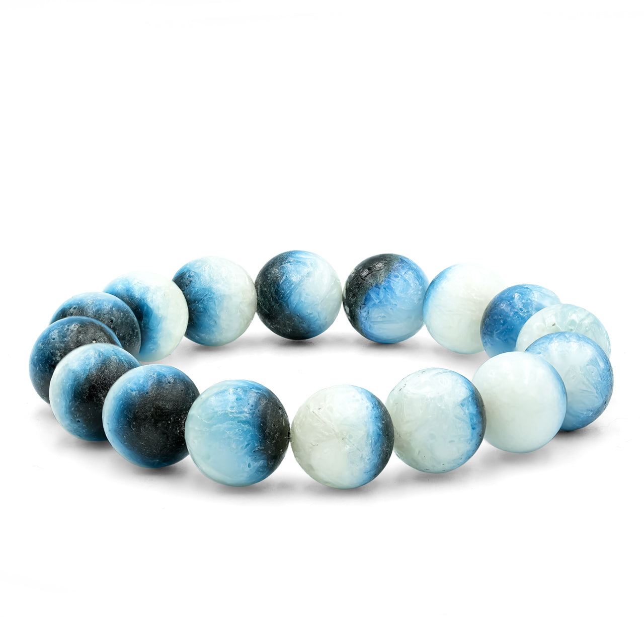 Pulsera elástica con cuentas de glacierita de hielo azul de 8 mm Starborn