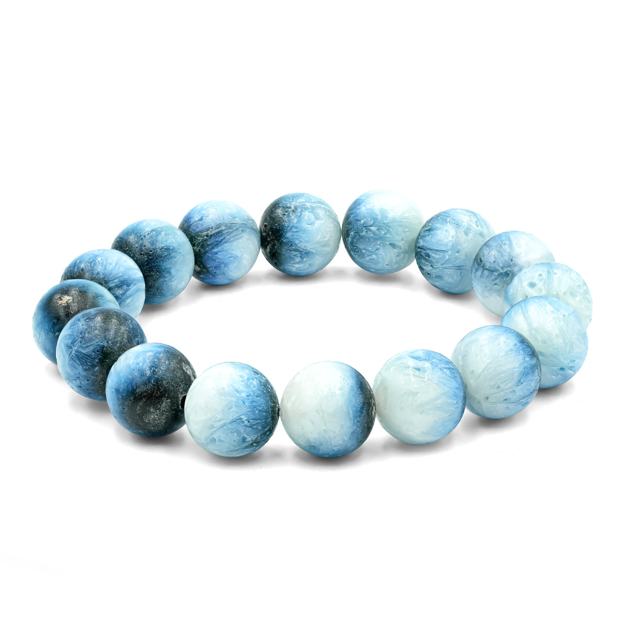 Pulsera elástica con cuentas de glacierita de hielo azul de 8 mm Starborn