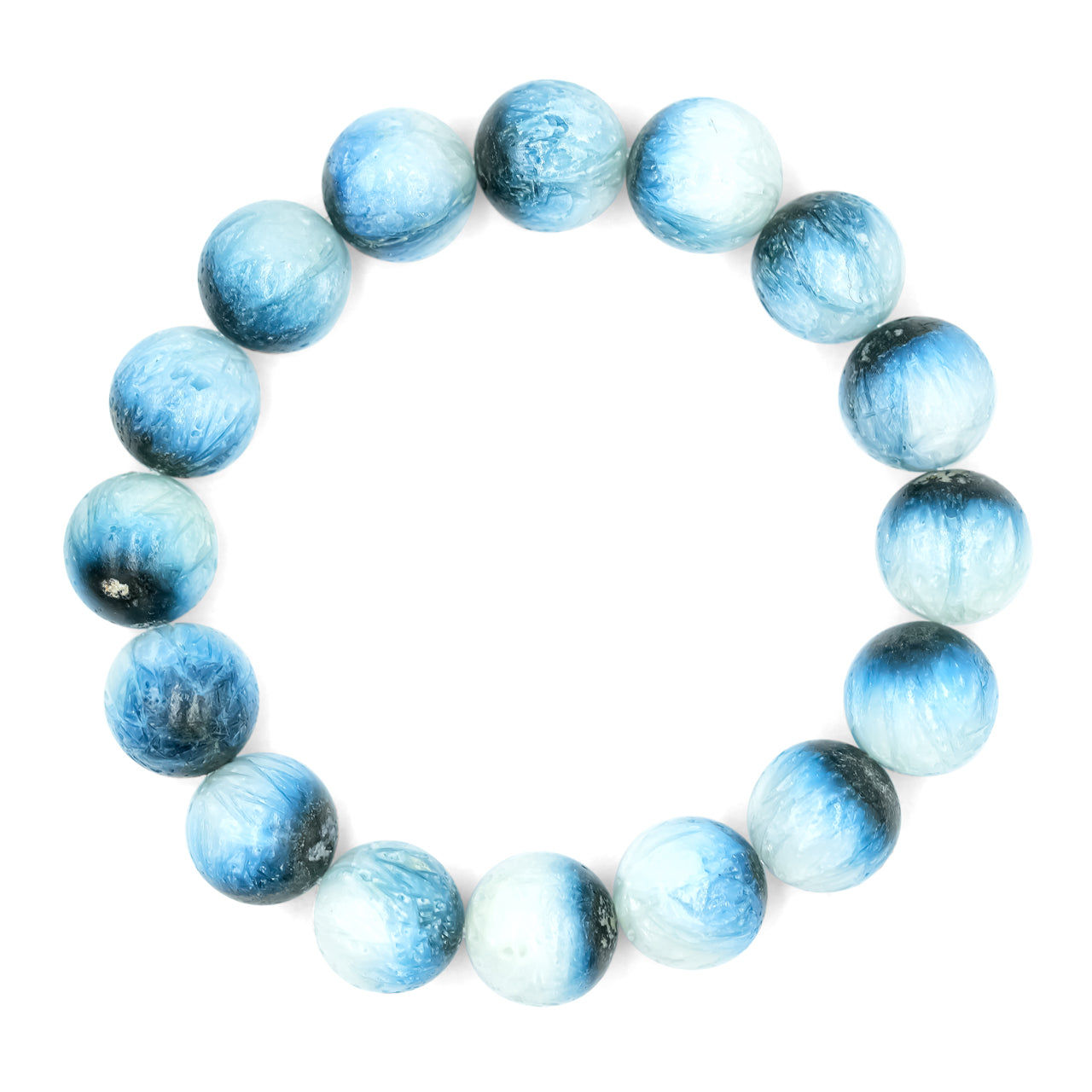 Pulsera elástica con cuentas de glacierita de hielo azul de 8 mm Starborn