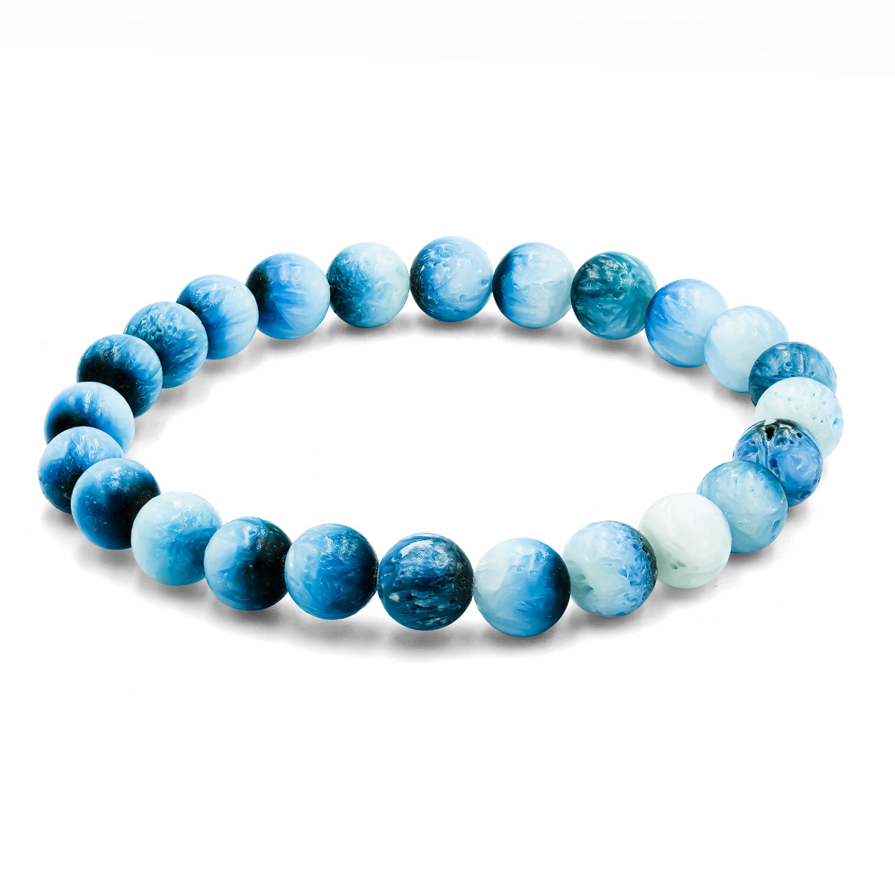 Pulsera elástica con cuentas de glacierita de hielo azul de 8 mm Starborn