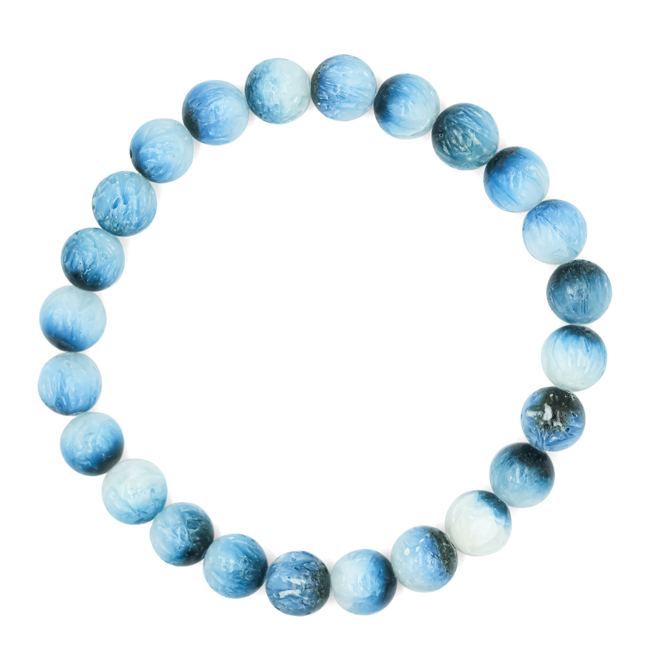 Pulsera elástica con cuentas de glacierita de hielo azul de 8 mm Starborn