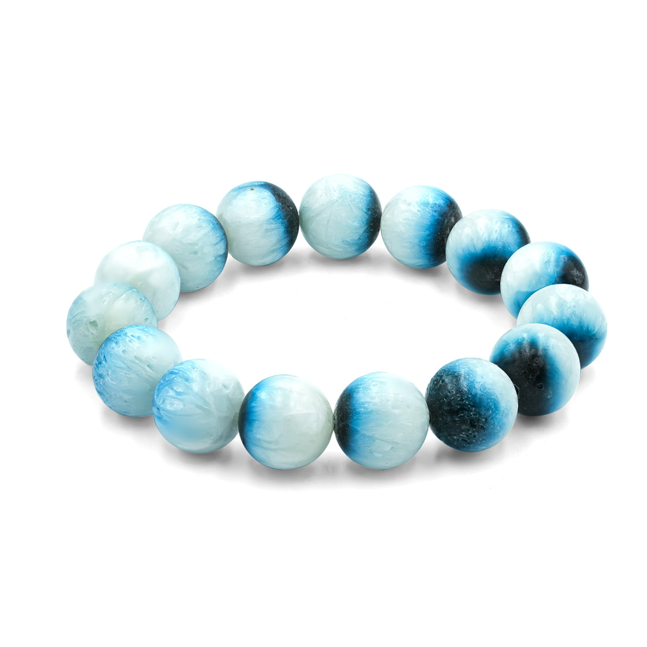 Pulsera elástica con cuentas de glacierita de hielo azul de 8 mm Starborn