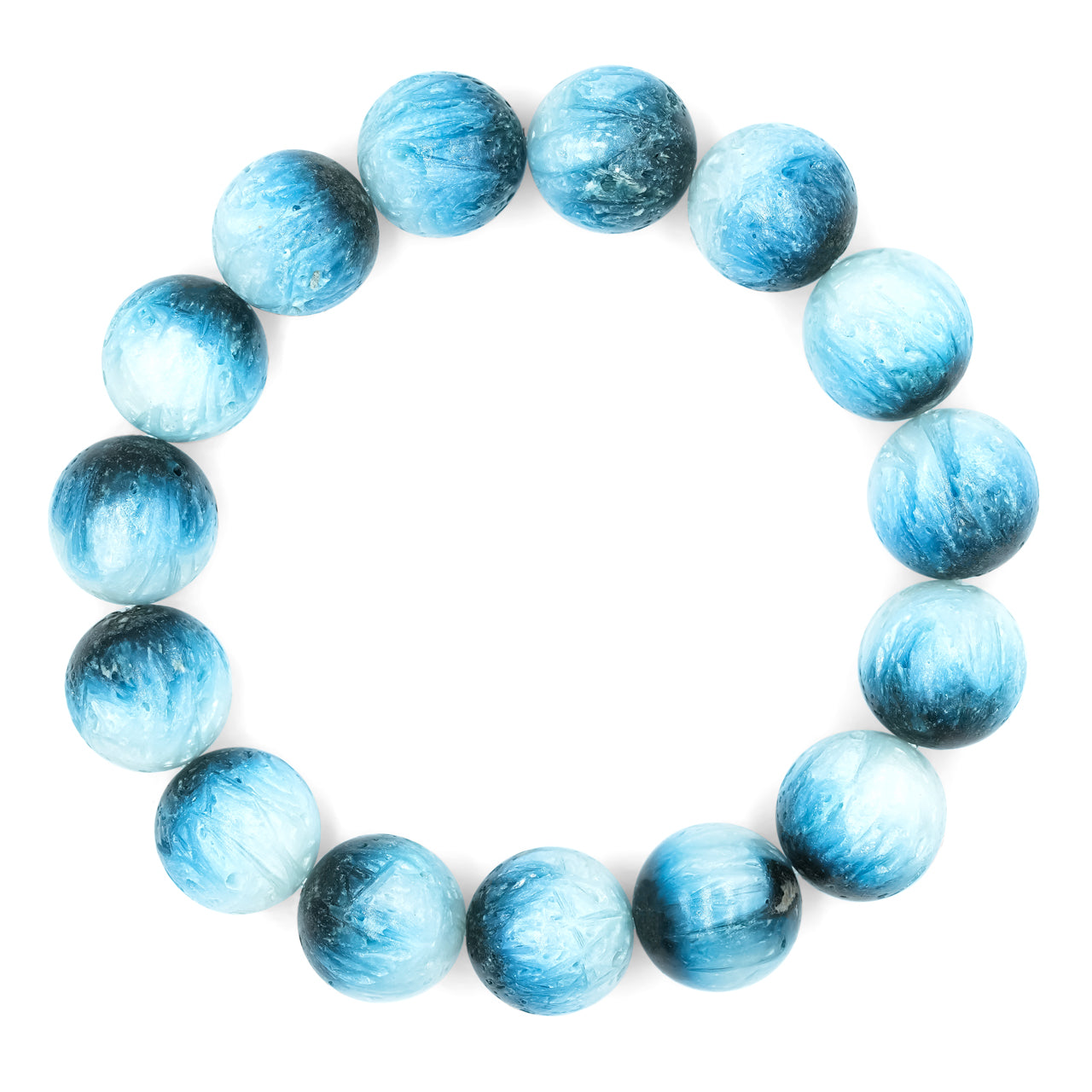 Pulsera elástica con cuentas de glacierita de hielo azul de 8 mm Starborn