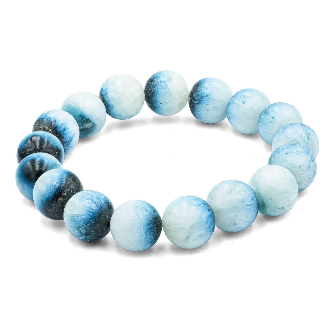 Pulsera elástica con cuentas de glacierita de hielo azul de 8 mm Starborn