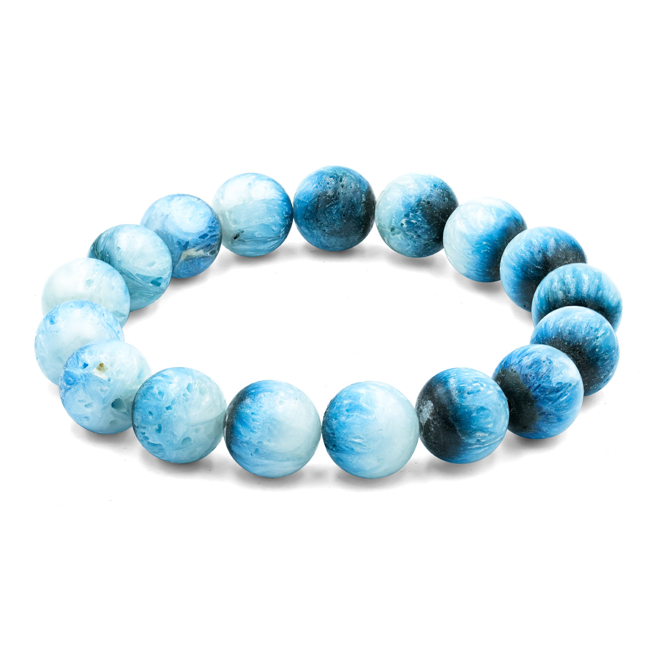 Pulsera elástica con cuentas de glacierita de hielo azul de 8 mm Starborn