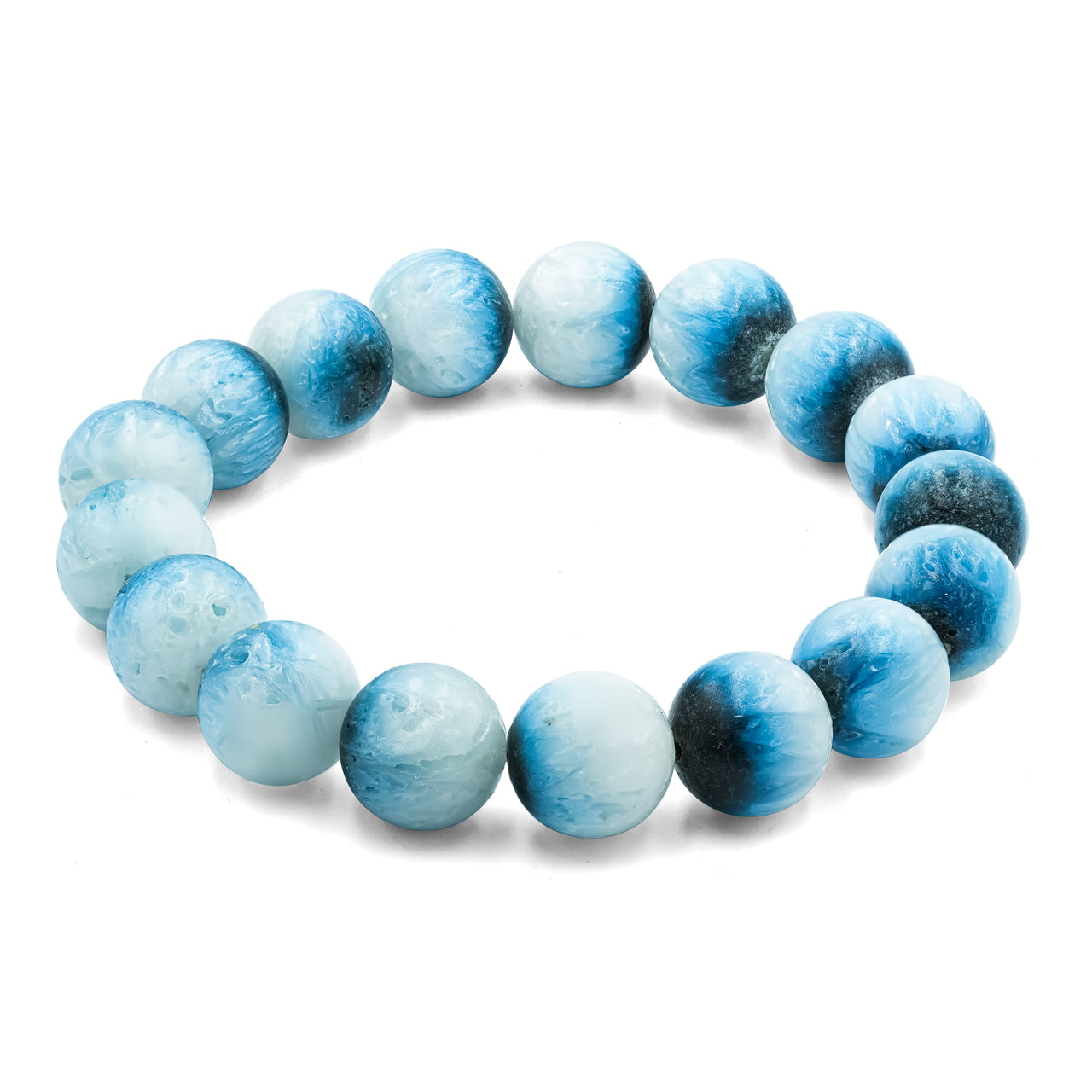 Pulsera elástica con cuentas de glacierita de hielo azul de 8 mm Starborn