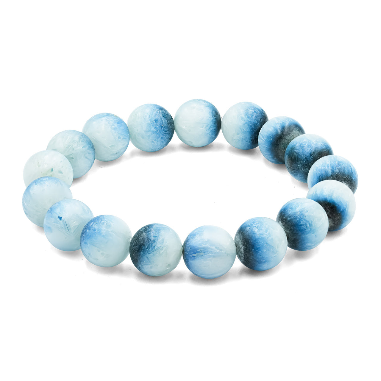 Pulsera elástica con cuentas de glacierita de hielo azul de 8 mm Starborn