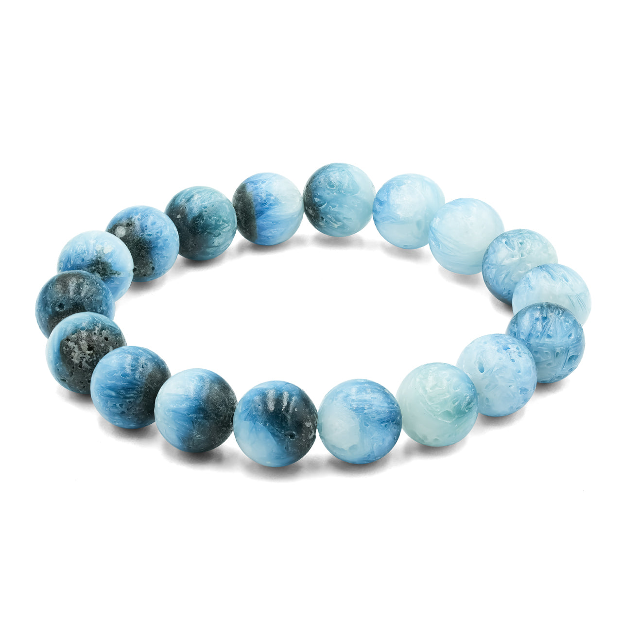 Pulsera elástica con cuentas de glacierita de hielo azul de 8 mm Starborn