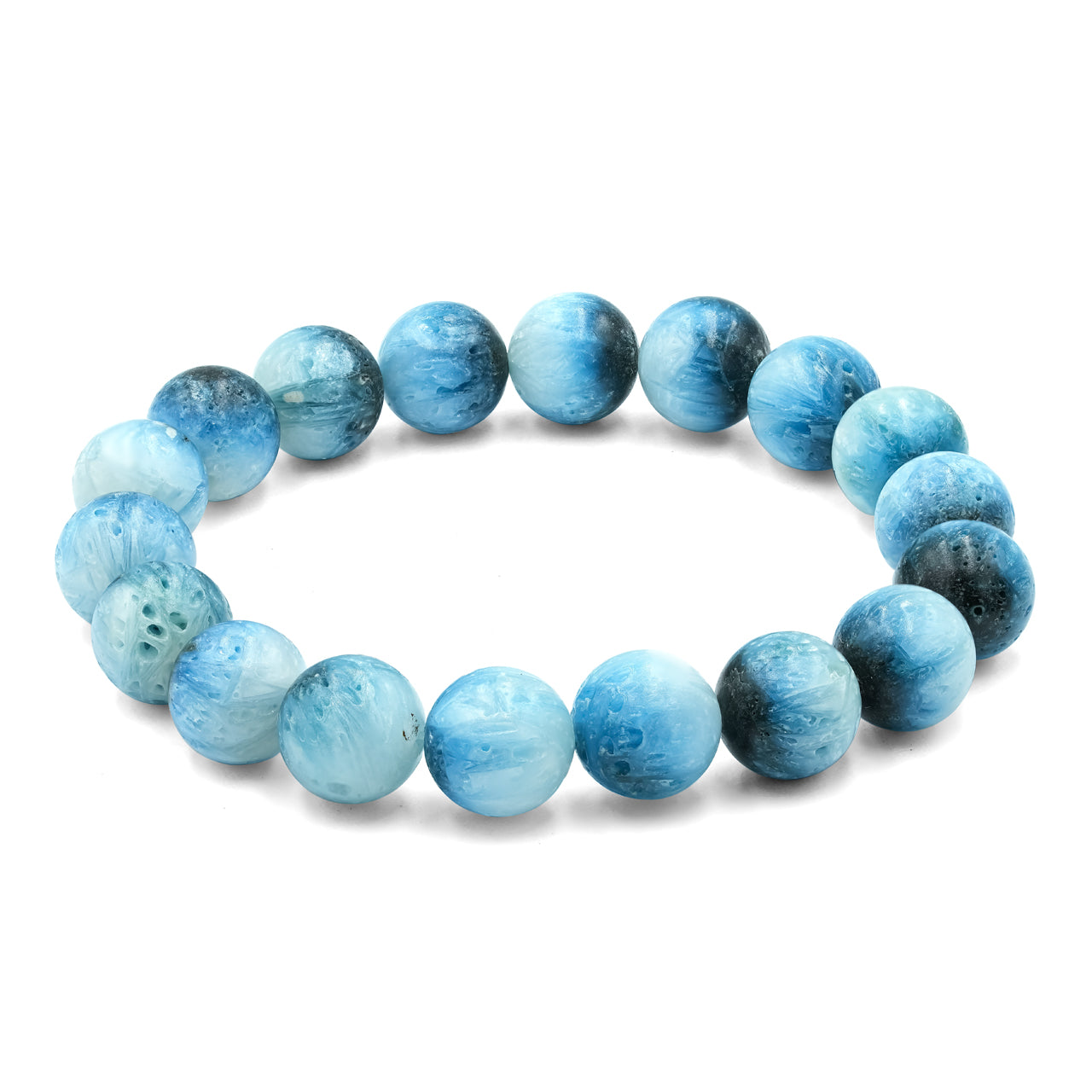 Pulsera elástica con cuentas de glacierita de hielo azul de 8 mm Starborn