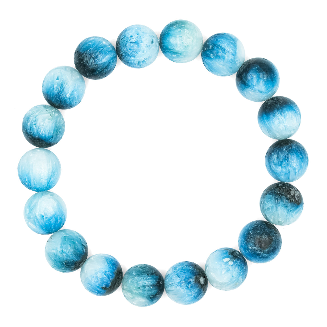 Pulsera elástica con cuentas de glacierita de hielo azul de 8 mm Starborn