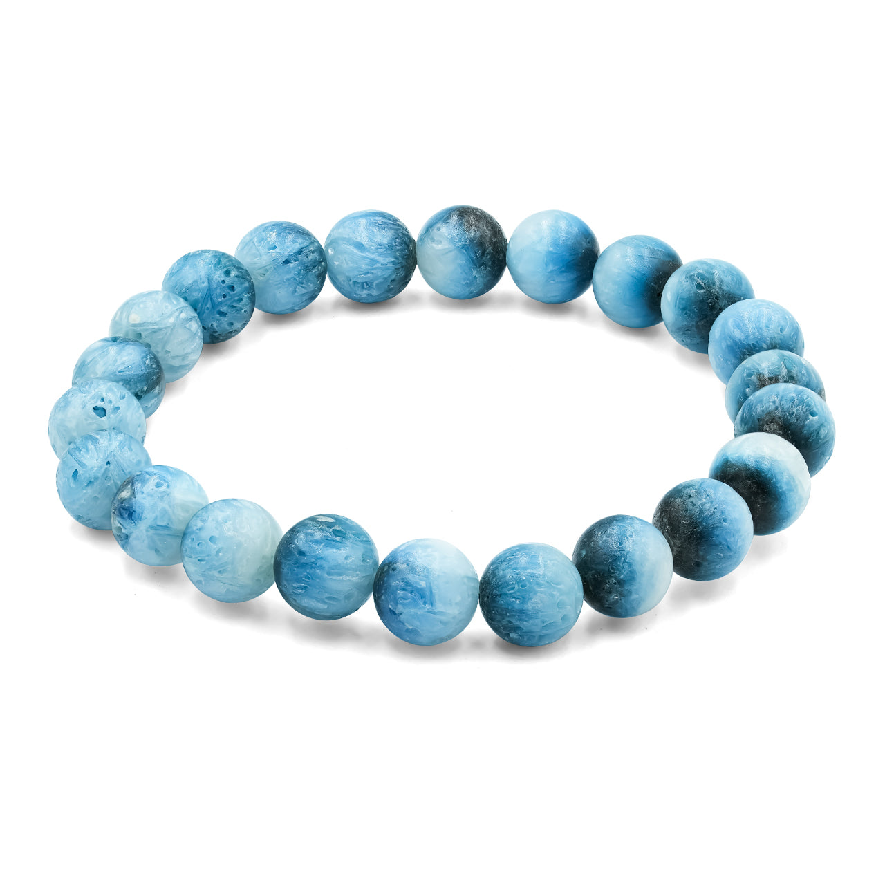 Starborn Blue Ice Glacierite Beaded Elastic Bracelet
