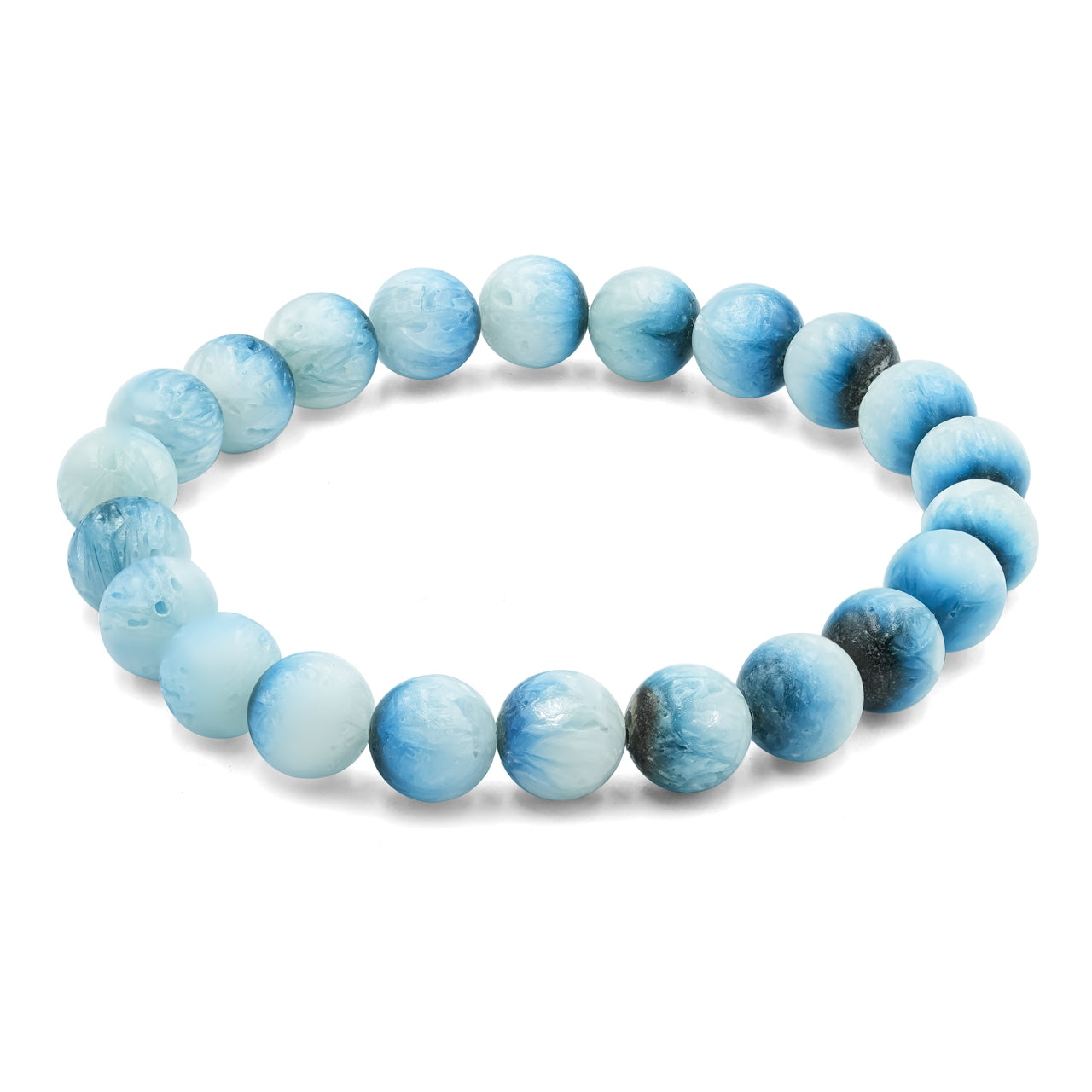 Pulsera elástica con cuentas de glacierita de hielo azul de 8 mm Starborn
