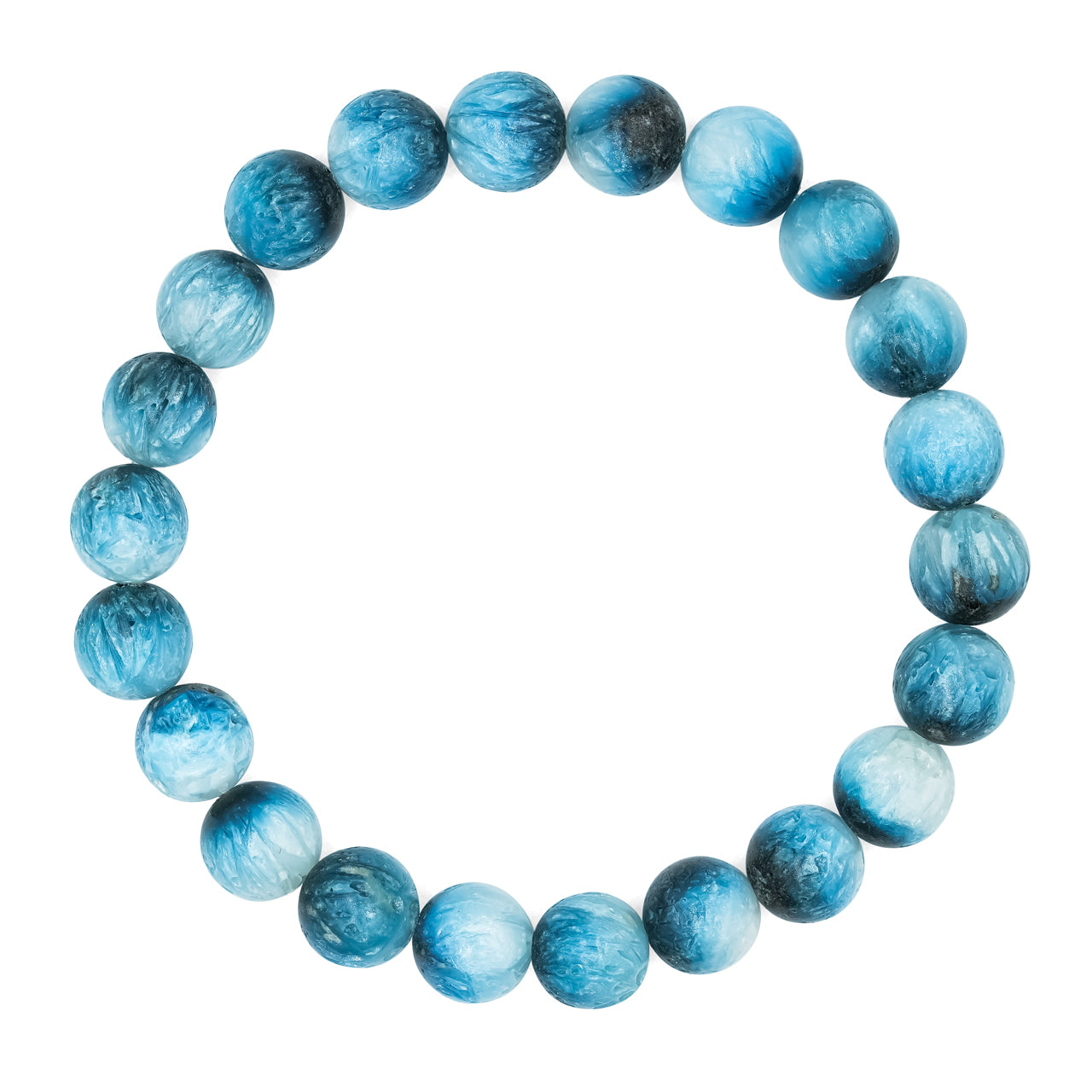 Starborn Blue Ice Glacierite Beaded Elastic Bracelet