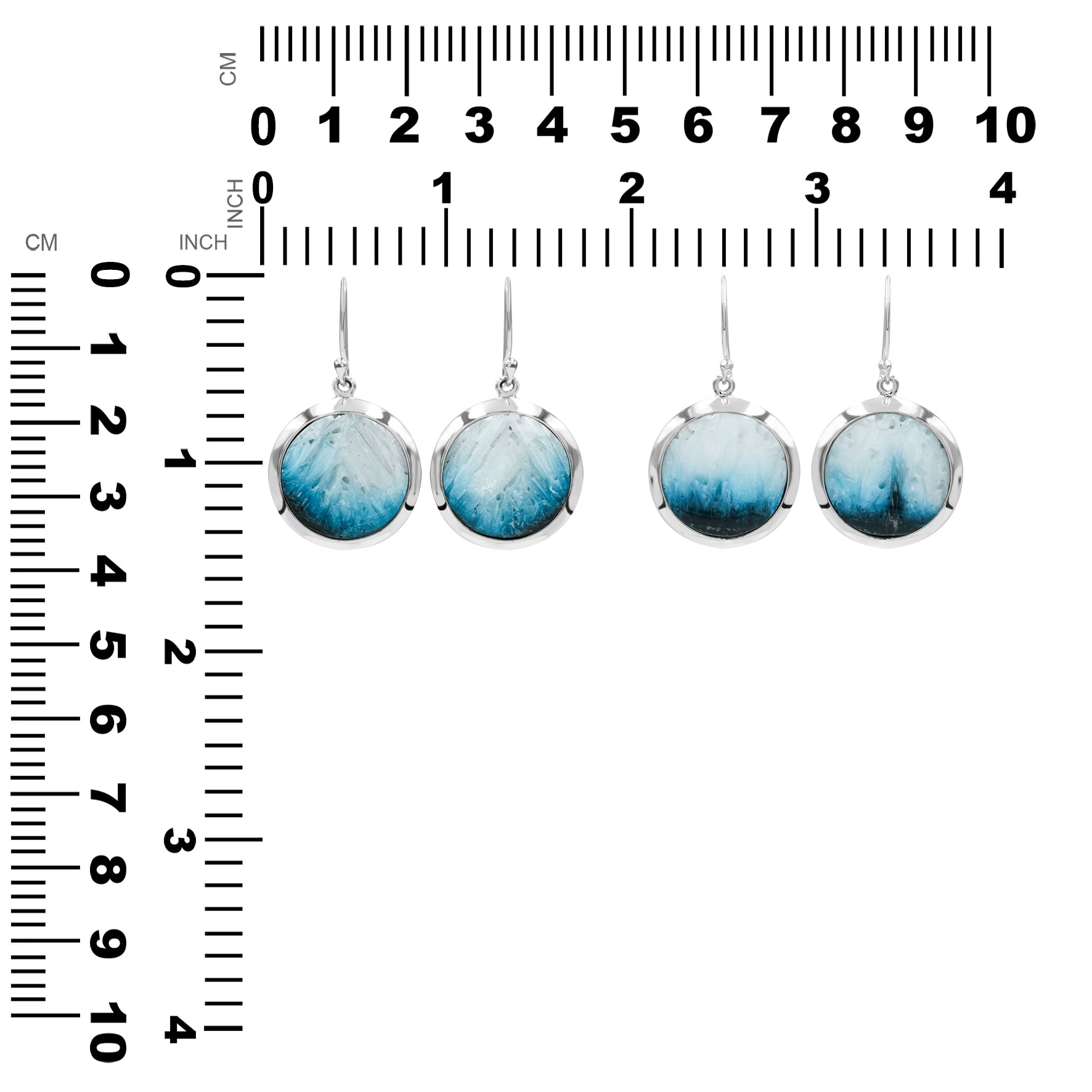 Starborn Round 18mm Gemstones Medallion Style Earring in Sterling Silver - Medium