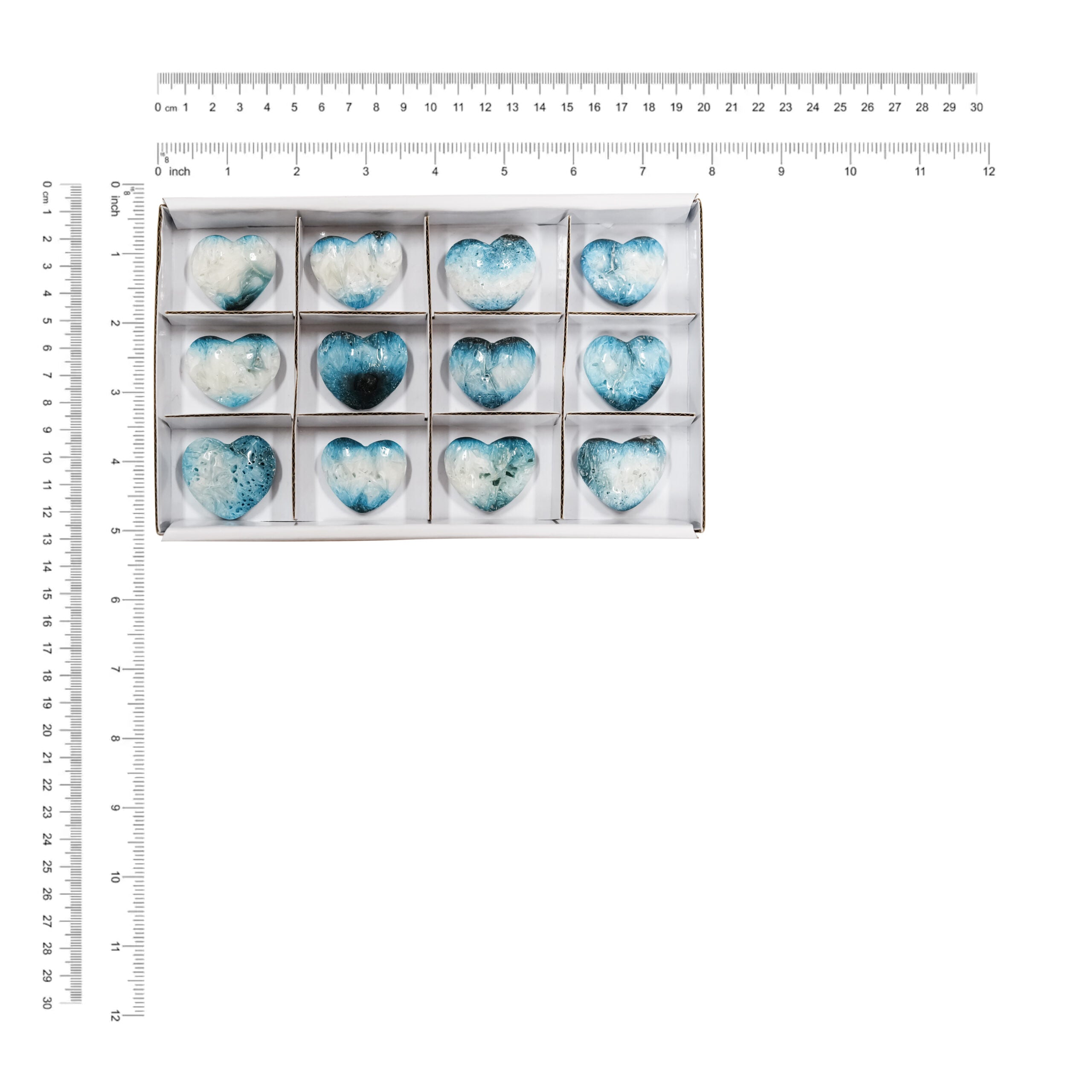 Blue Ice Glacierite Heart Stone 200 grams - 12 pieces