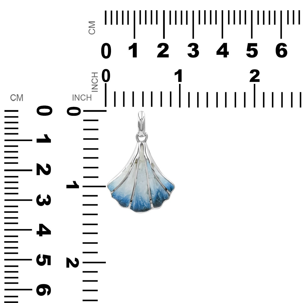 Starborn Blue Ice Glacierite Seashell Pendant in Sterling Silver