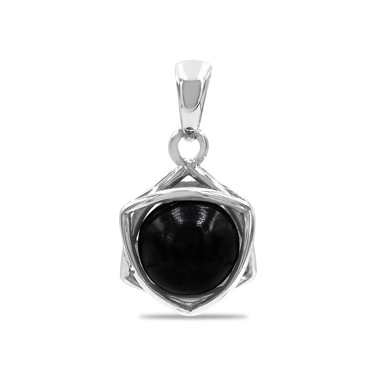 Colgante de estrella de seis puntas con esfera de piedras preciosas Starborn en plata de ley