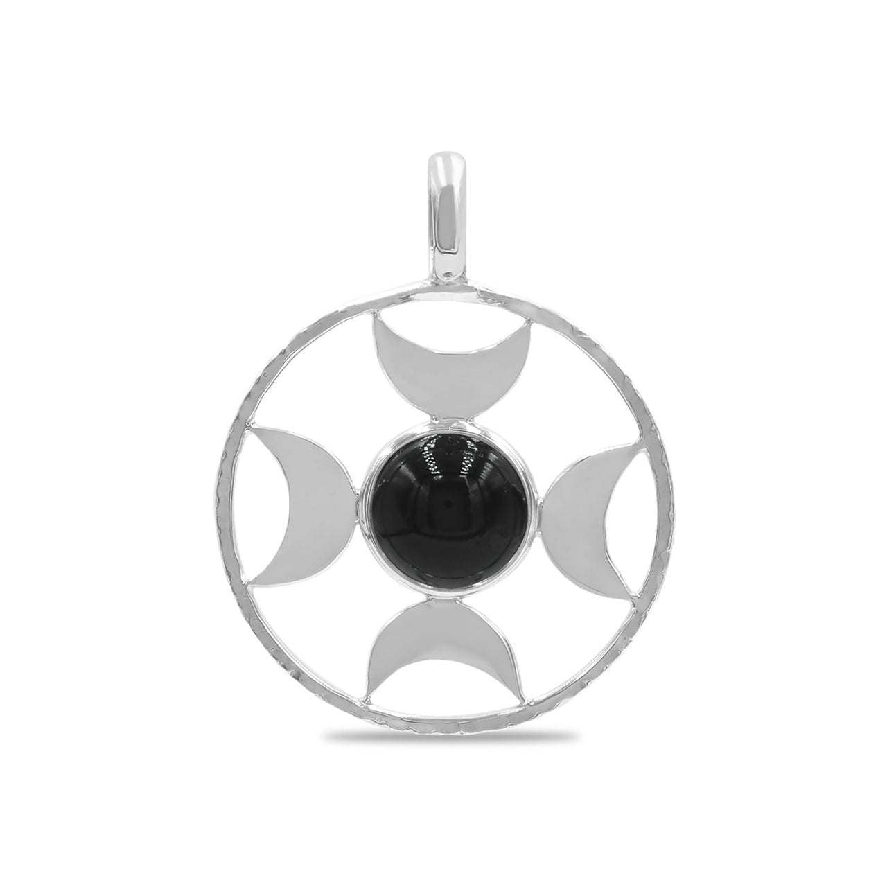 Starborn Directional Crescent Moon Sphere Medium Pendant in Sterling Silver