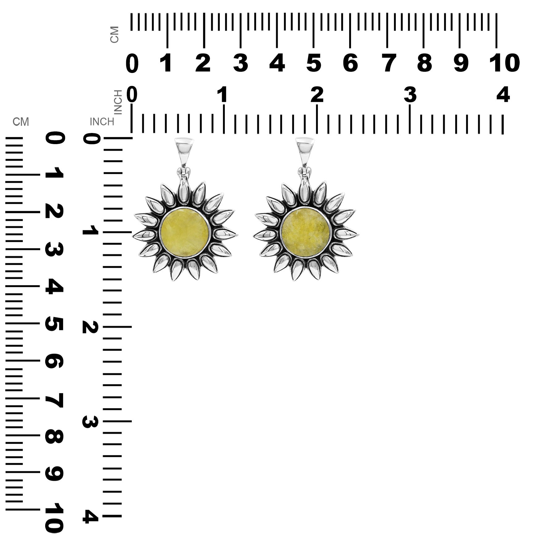 Starborn Brucite Sunflower Pendant in Sterling Silver