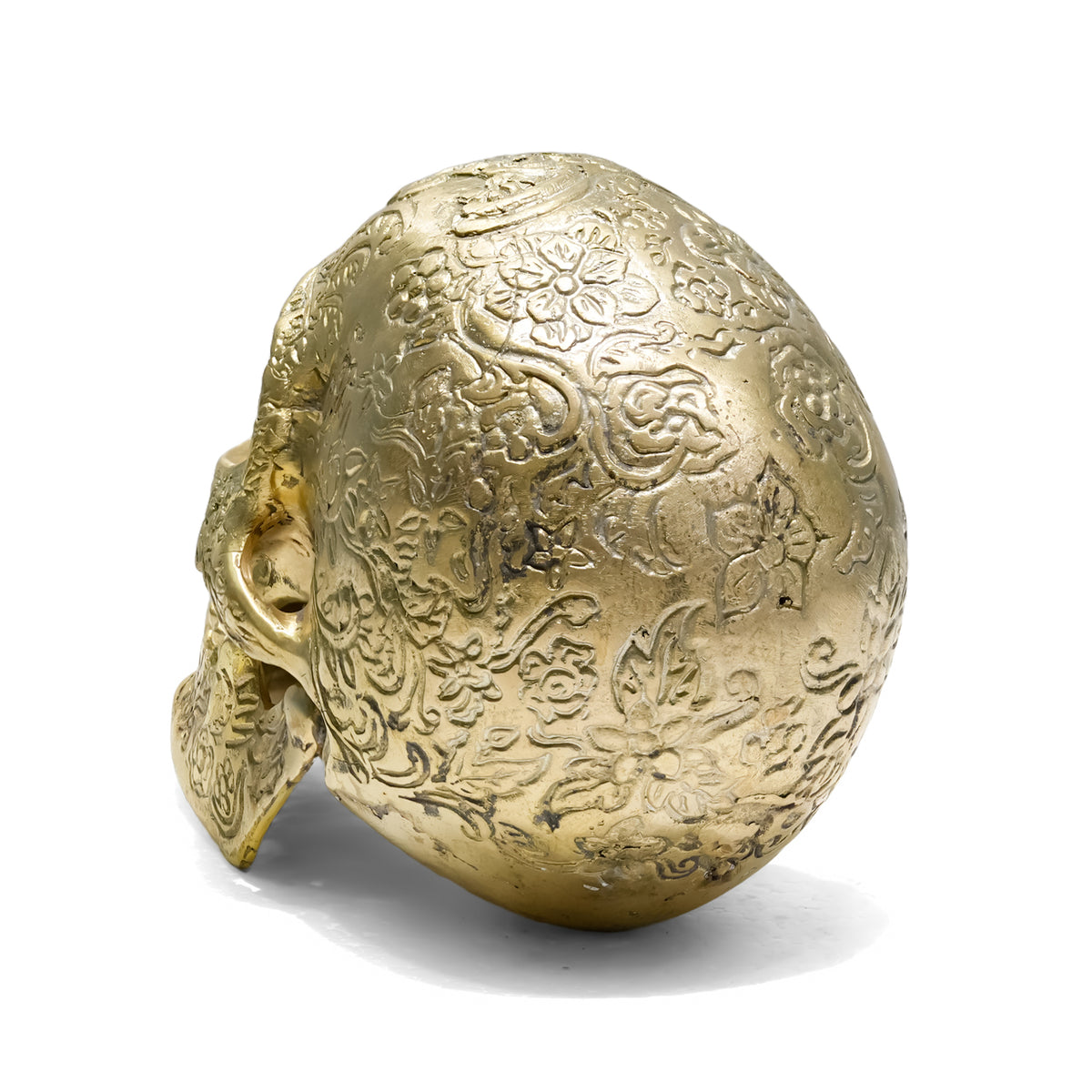  Starborn Gold Skull Bronze Statue with Intricate Details