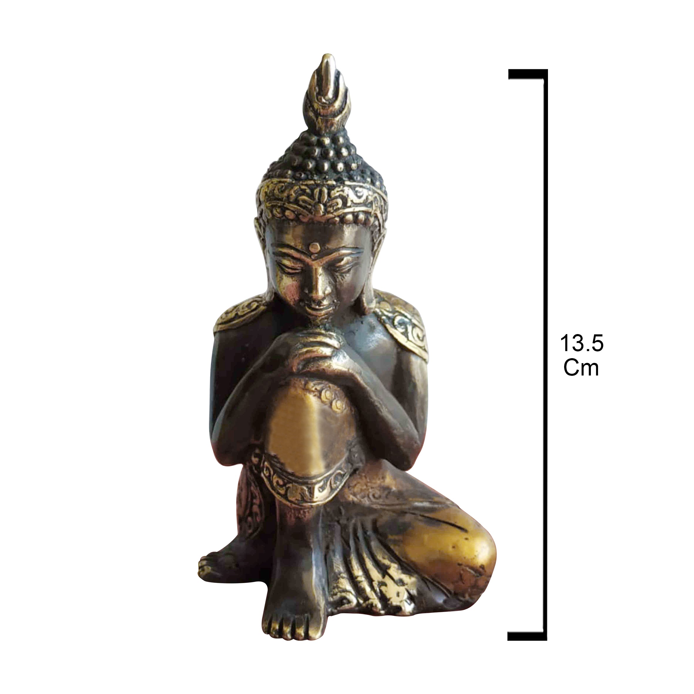 Starborn Contemplative Budha Decorative Brass Statue
