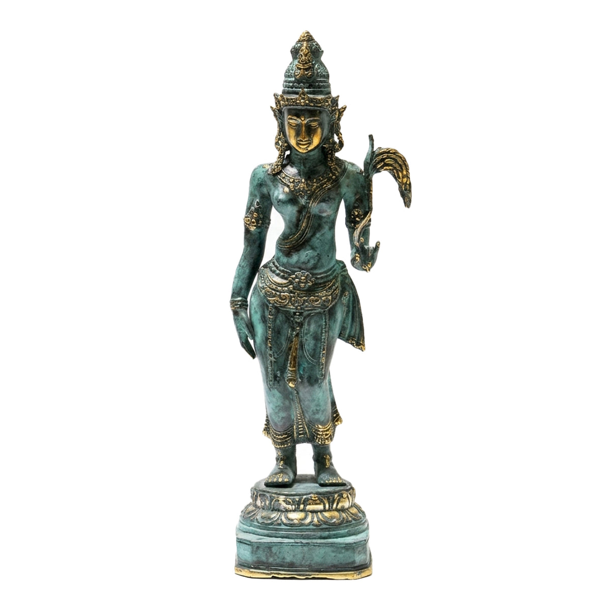 Starborn Sitzender Buddha-Meditations-Statue aus Messing