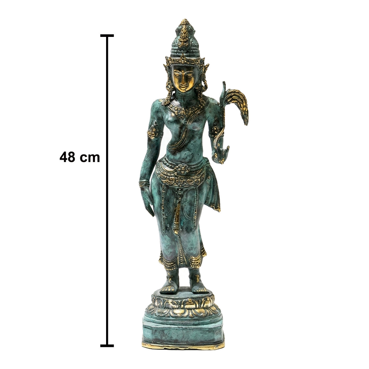 Starborn Sitzender Buddha-Meditations-Statue aus Messing