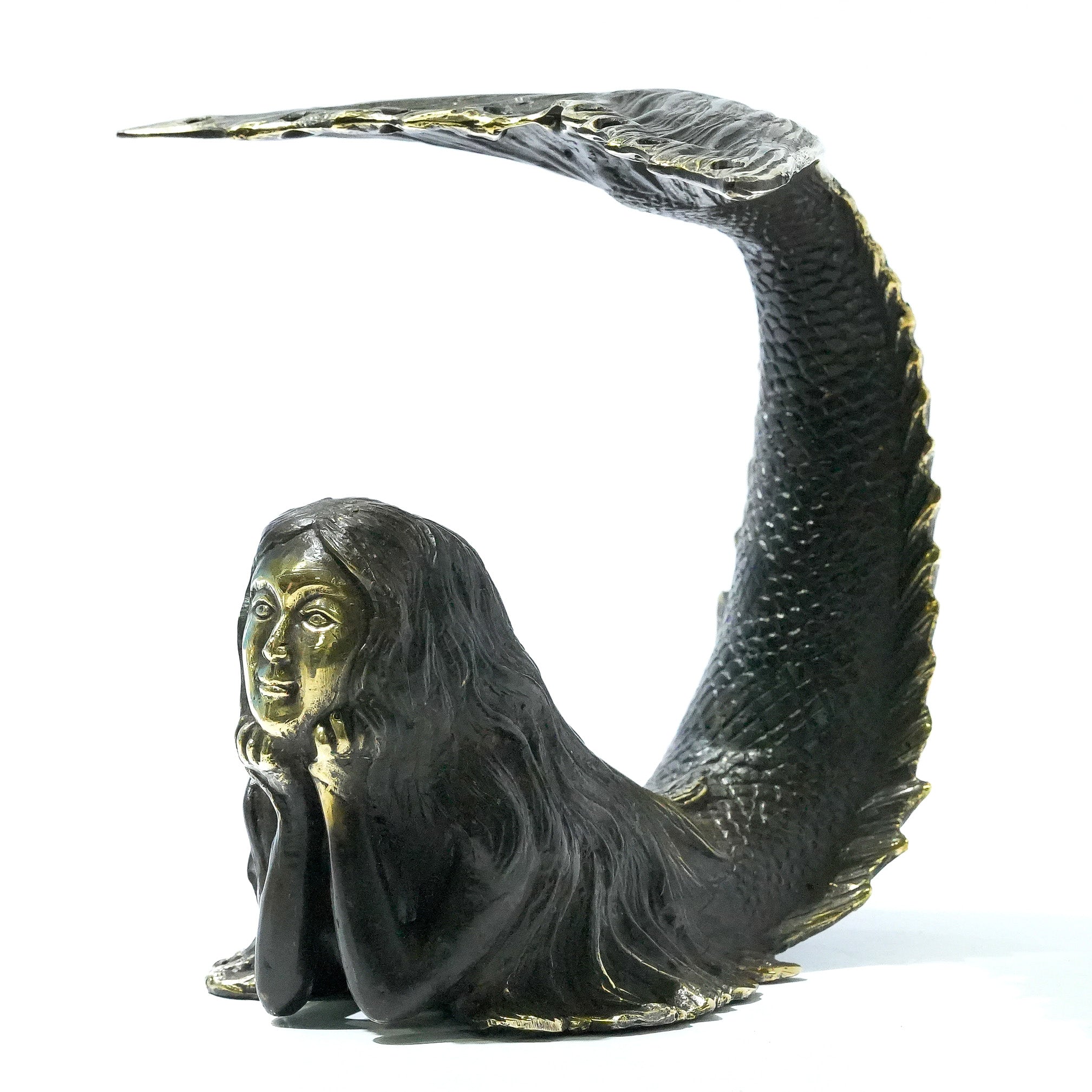 Starborn Mermaid Earring Holder Decorative Brass Sculpture - Large