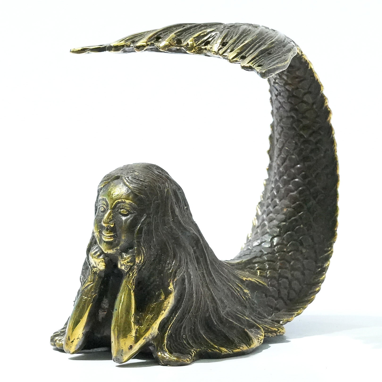 Starborn Mermaid Earring Holder Decorative Brass Sculpture - Small