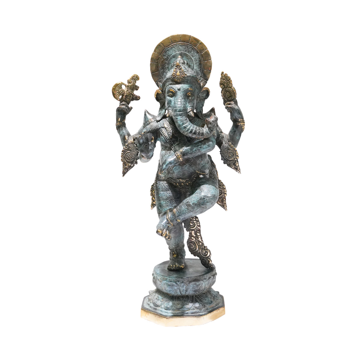 Starborn Four-Armed Standing Ganesha Decorative Bronze Statue