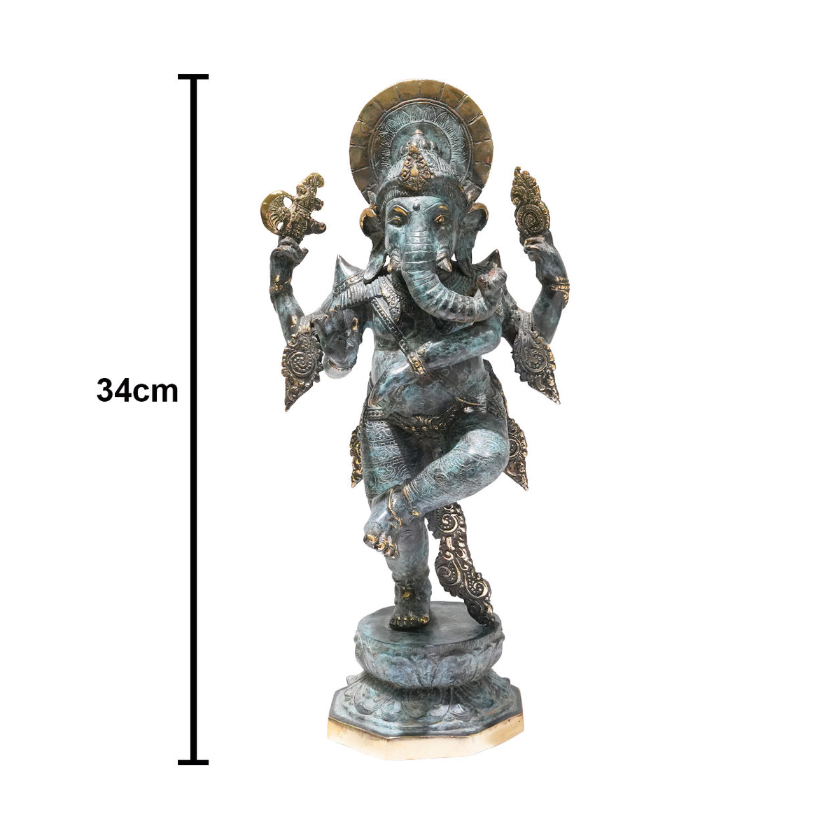 Starborn Four-Armed Standing Ganesha Decorative Bronze Statue